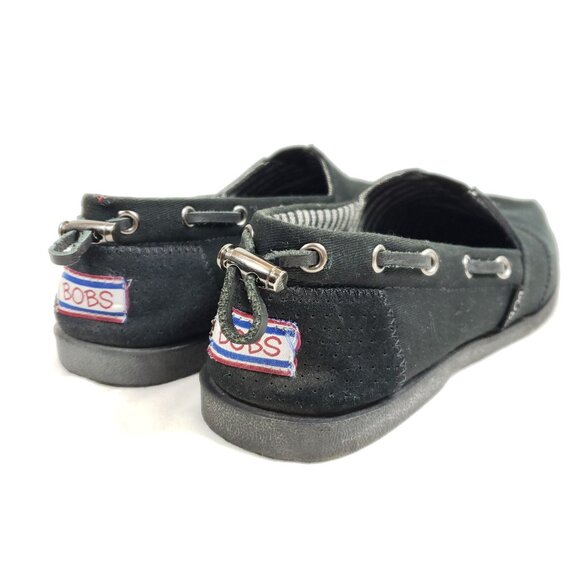 Bobs By Skechers Espadrilles Slip On Shoes Women's Size 10 Black Canvas - Picture 3 of 8